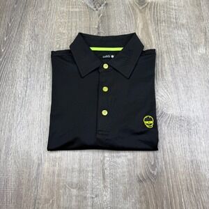 Swag Mens Black Don't Give a Putt Short Sleeve Performance Polo Shirt Size L